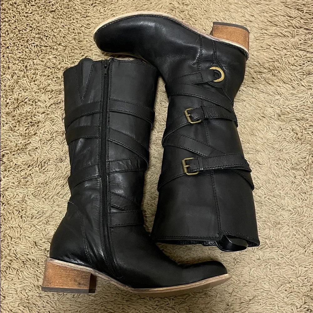 Roberto Vianni | Black | Leather | Buckle |Boots | Size 37 | Made in India - Picture 2 of 16